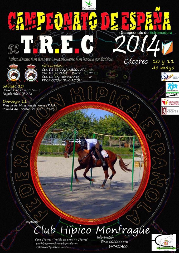 Pau Dorca Campeón de España absoluto de TREC 2014 y el equipo Navarro medalla de bronce